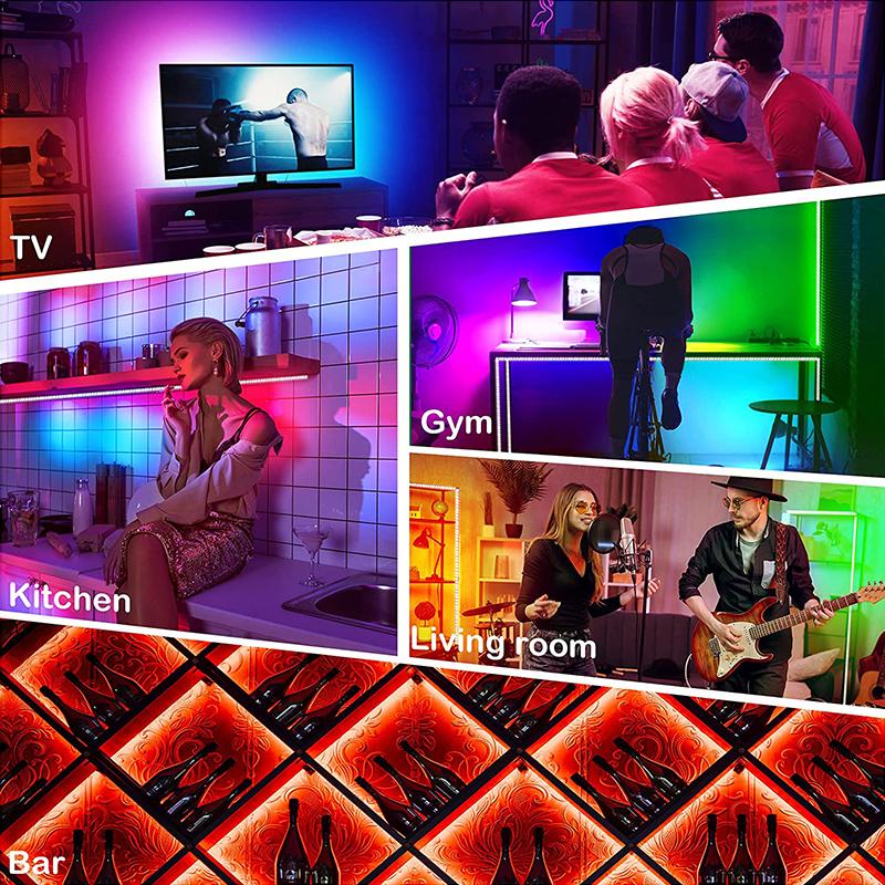 10M Amill USB LED Strip Light 2835 SMD Bluetooth RGB Lights Flexible LED Lamp Tape Ribbon RGB TV Desktop Diode Tape TV BackLight Party