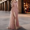 Spring/Winter Women's Sexy Sequin One-shoulder Party Dress with Hip Wrap Dress
