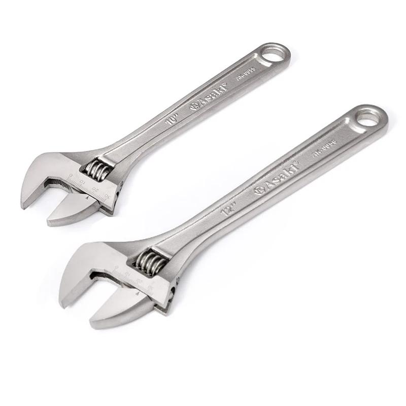 Large Openin Long Handle Universal Spanner Adjustable Wrench Carbon Steel Wrench Clamp Mechanical Workshop Hand Car Repair Tools