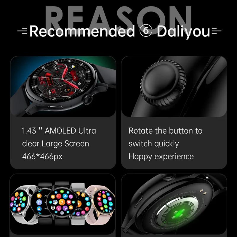 2025 NFC Смарт-часы Amoled HD GPS Отслеживание спорта Пульс Звонки по Bluetooth Водонепроницаемые Женские Смарт-часы для Huawei Xiaomi