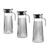 Beverage Pitcher Antifall and Lid Hotel PC Striped Beverage Carafe Iced Tea Water Pitcher Transparent Drinks Hot Cold Pitcher