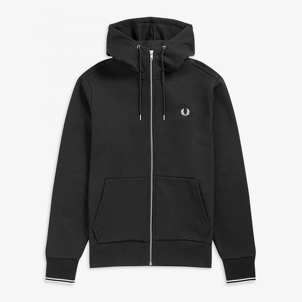 Fred Perry [Sport] Zip-Through Hooded Sweatshirt - Black Afpm2G97536-198