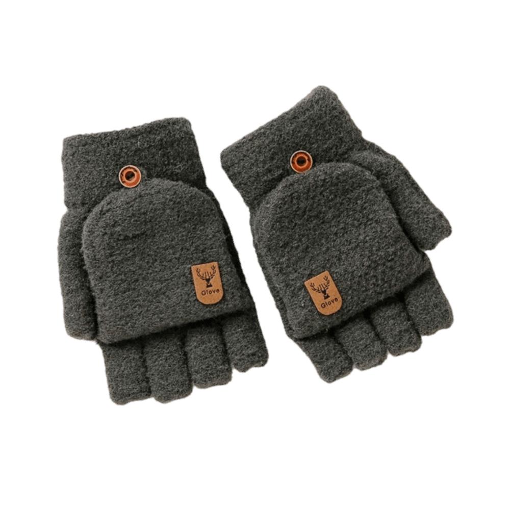 Warm Winter Knitted Gloves Thickened Writing Mittens Fashion Half Finger Mittens for Men