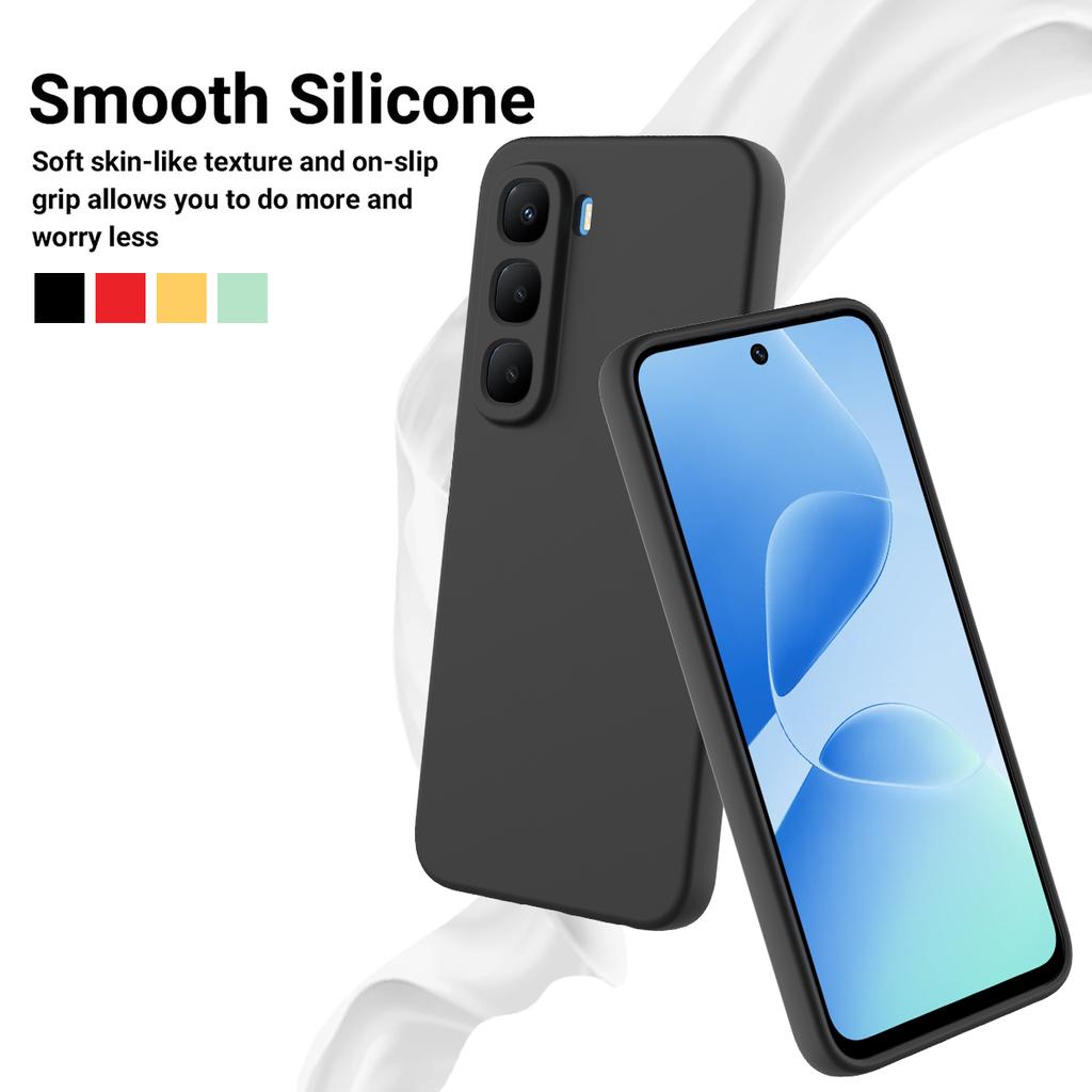 For Infinix Hot 60 Pro 4G Liquid Silicone Case Phone Back Cover with Hand Strap