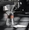 Ручная кофеварка Набор для заваривания кофе с фильтром и сервировочным чайником Набор дрипперов из боросиликатного стекла Кофейник с фильтром V02