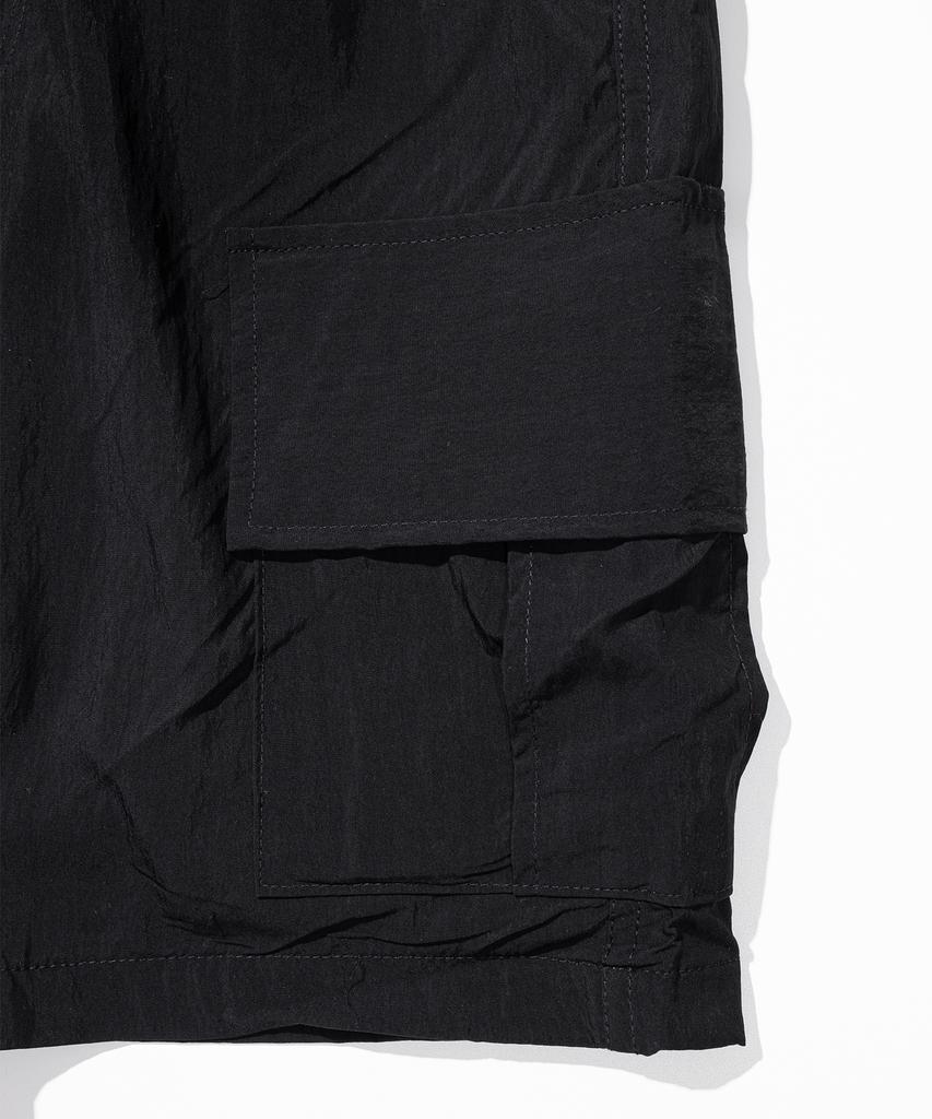 MASSNOUN D-Ring Nylon Cargo Shorts Mstsp004-Bk