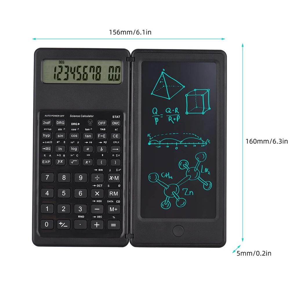6.5 Inch Portable Calculator LCD Screen Writing Tablet Folding Scientific Calculator Tablet Digital Drawing Pad With Stylus Pen