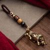Lucky Rope Animal Brass Zodiac Bull Car Accessories Car Key Chain Keyfob Key Rings Bag Keychain