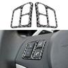 2pcs Car Styling Real Carbon Fiber Auto Steering Wheel Button Cover Trim Stickers For BMW 3 Serie E90 2005-2012