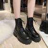 Новый стиль Модные и универсальные Темпераментные женские ботильоны Ботинки на толстой подошве с круглым носком Обувь на толстой подошве