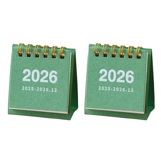 2 шт. Мини настольный календарь Окт. 2025-дек.. 2026 14-месячный планер Настольный Маленький Настольный Перекидной Календарь на двойной спирали для дома и офиса