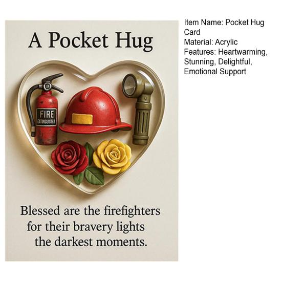 Карманное объятие Сердце с открытками Маленькое Сердечко Карманный токен объятия Подарок-благодарность для Пожарных Медсестер Учителей