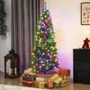 180cm Artificial Christmas Tree Decoration Slim with 250 Lights 899 Tips Foldable Metal Stand Green
