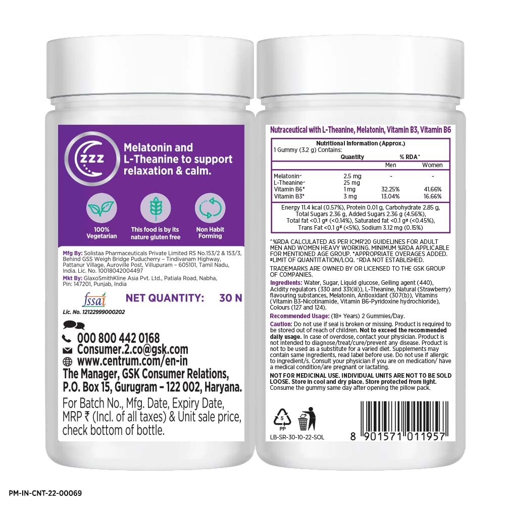 Жевательные конфеты для сна и свежести (30 шт, 3,2 г), Sleep & Refresh Gummies,  Centrum