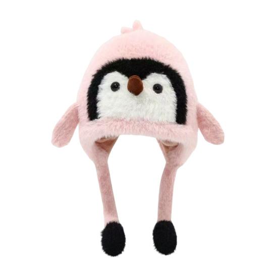 Kids Hat Penguin Design Ear Protection Knit Hat Autumn Winter Lightweight Warm Hat Outdoor Travel Accessory