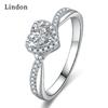 Lindon Classic Copper Alloy Zircon Ring Ladies Jewelry Wedding Promise Party Gift