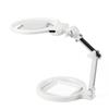 Desktop Magnifier With Illumination 130mm Large Size Foldable 2x 6x Table Lamp Magnifying Glasses With Led Scale Third Hand Lupa