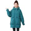 Womens Puffer Coat Mid-Length Loose Fit Winter Warm Hooded Cotton-Padded Jacket Korean Style