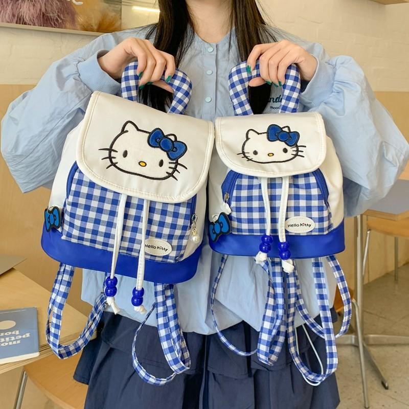 Disney Hello Kitty Mini Drawstring Backpack With Nylon Material For Casual Travel