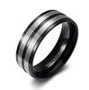 Titanium Rings for Men 8mm Matte Black Engagement Wedding Band for Male Comfort Fit Plus Size