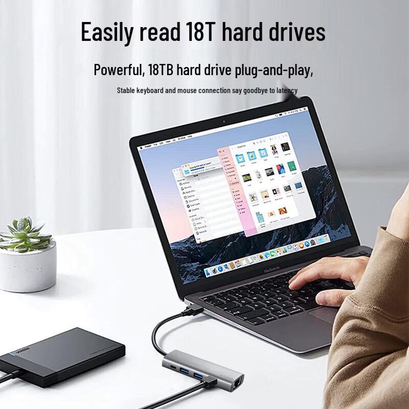 Lenovo USB-A к Gigabit Ethernet и 3-портовый USB 3.0 концентратор