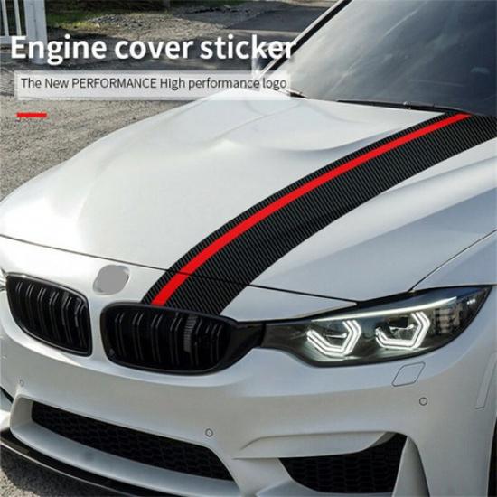 Черно-красная 5D карбоновая спортивная наклейка на капот для BMW 3 5 F30 F10 LB
