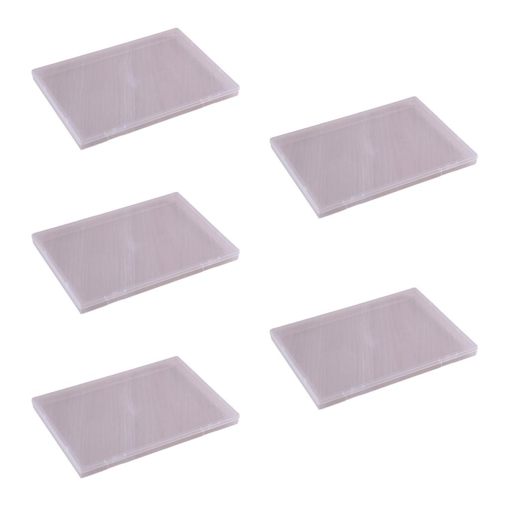 Упаковка из 5 прозрачных плоских пластиковых коробок для хранения бусин, инструментов, писем и бумаг, прозрачные органайзеры