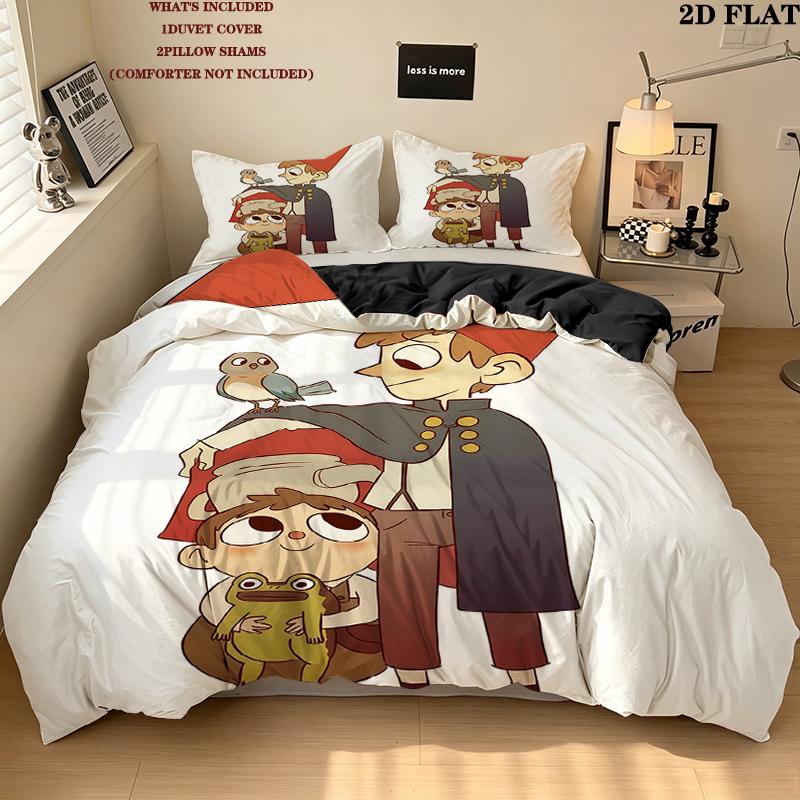 Over the Garden Wall Pattern Bedding Home Decoration Birthday Gift ( 1 duvet cover + 2 pillowcase, without core),fan merchandise.