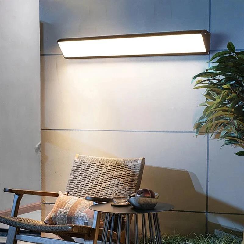 Длинные светодиодные уличные настенные светильники, водонепроницаемые алюминиевые светильники, бра для крыльца, сада, коридора, теплый/холодный свет, длинный настенный светильник IP65