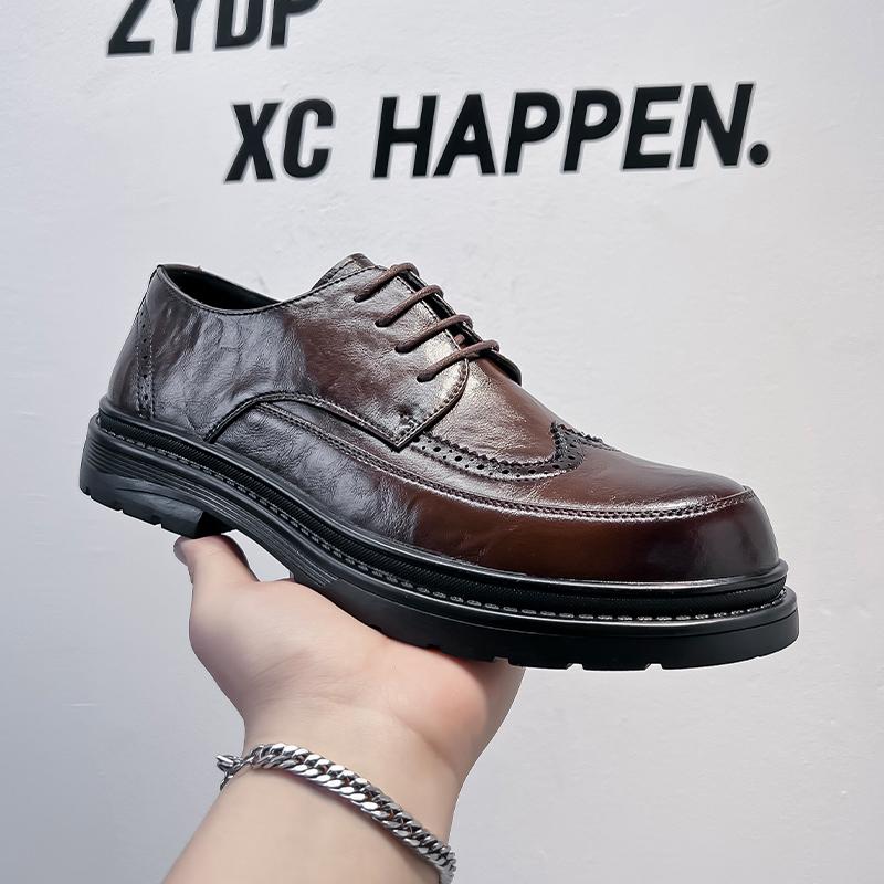 Brand Luxury Men Genuine Leather Shoes Black Wedding Bride For Formal Party Dress Italian Men Shoes Casual Soft Casual Shoes