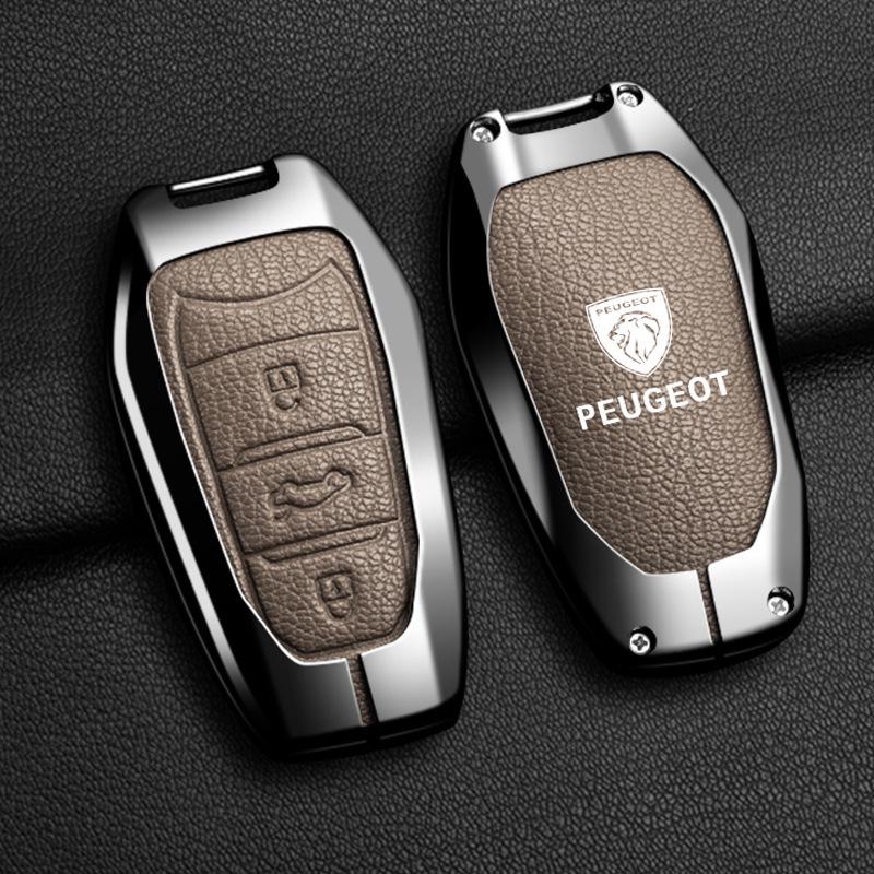 Роскошный чехол для ключа автомобиля Peugeot для 5008, 308, 408, 508, 3008, 2008, 4008 - Алюминиевый корпус с пряжкой
