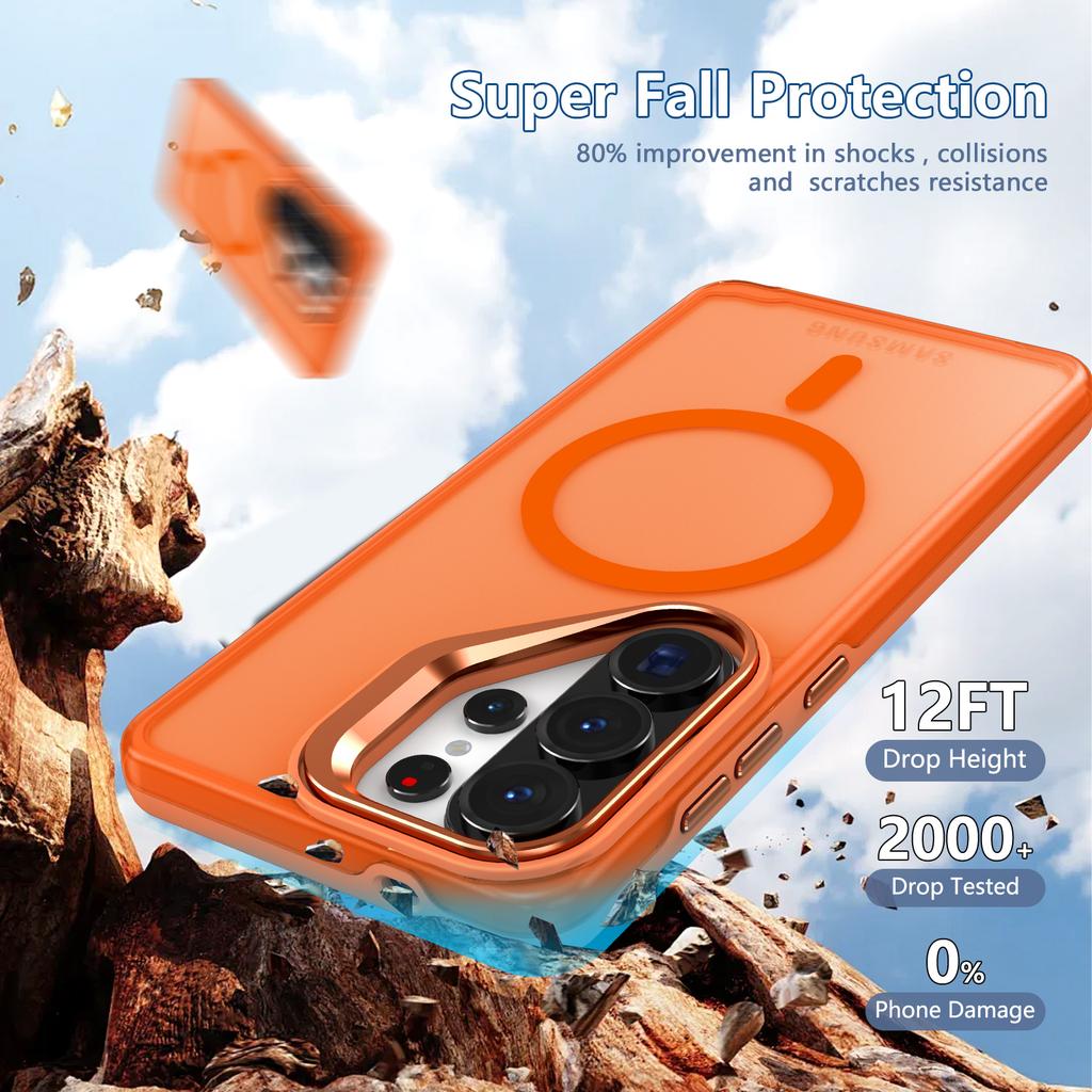 New Matte Clear With Holder Magnetic Case For Samsung Galaxy S26 S25 S24 Ultra Plus Edge S25FE A56 A36 A26 A16 A06 A17 A07 Cover