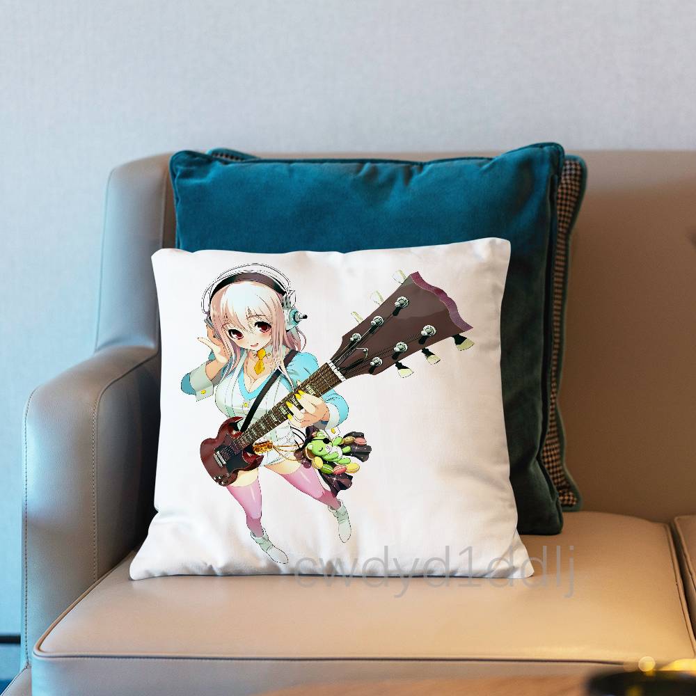 SSuper Sonico Аниме Наволочка Короткий Плюш Декоративная Подушка для Дивана Подарок для Дома Двусторонняя Печать Подушка