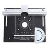 Router Table Insert Plate with Miter Guide Aluminum Alloy Woodworking Bench Flip Board for Slotting Trimming Black MM