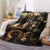 1PC Retro style Print FlAannel Blanket, High quality Comfortable for All Seasons, Home Decor, Warmth and Comfort