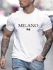 Мужская летняя футболка MILANO 96 из 100% хлопка, свободного размера, с принтом букв, приталенного кроя, повседневная, спортивная, с круглым вырезом, с коротким рукавом