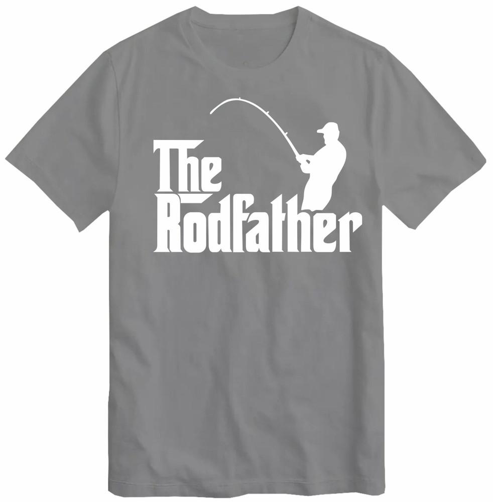 The Rodfather Unisexs T Shirt Funny Joke Novelty Fish Carp Cool Dad Grandad Top