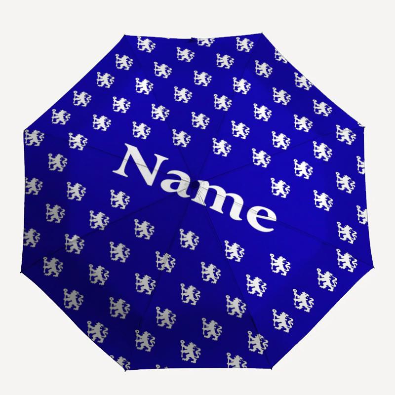 Custom Name Chelsea Football Club Theme Automatic Umbrella, Lightweight & Portable, 8 Rib, Perfect for Outdoor Travel, Birthdays, Christmas, Gifts.
