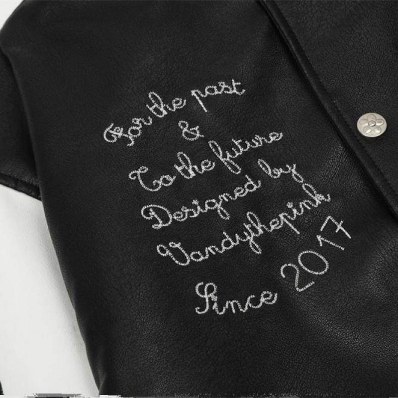 Vandy Thepink Embroidered Thick Baseball Jacket Loose Fit Streetwear Men Women