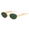 New Oval Small Frame Women Sunglasses Personality Fashion Metal High End Trend Temperament Men Glasses Uv400