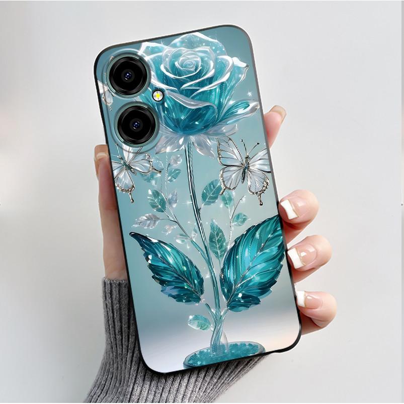 Luxury Fashion Butterfly Flowers Cases For BLU G64 Phone Case Shock proof Black Soft Silicone Back Cover For BLU G64 G 64 Fundas
