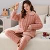 Женская зимняя трехслойная утепленная пижама из кораллового вельвета, осенне-зимняя утепленная куртка, можно носить как домашнюю одежду