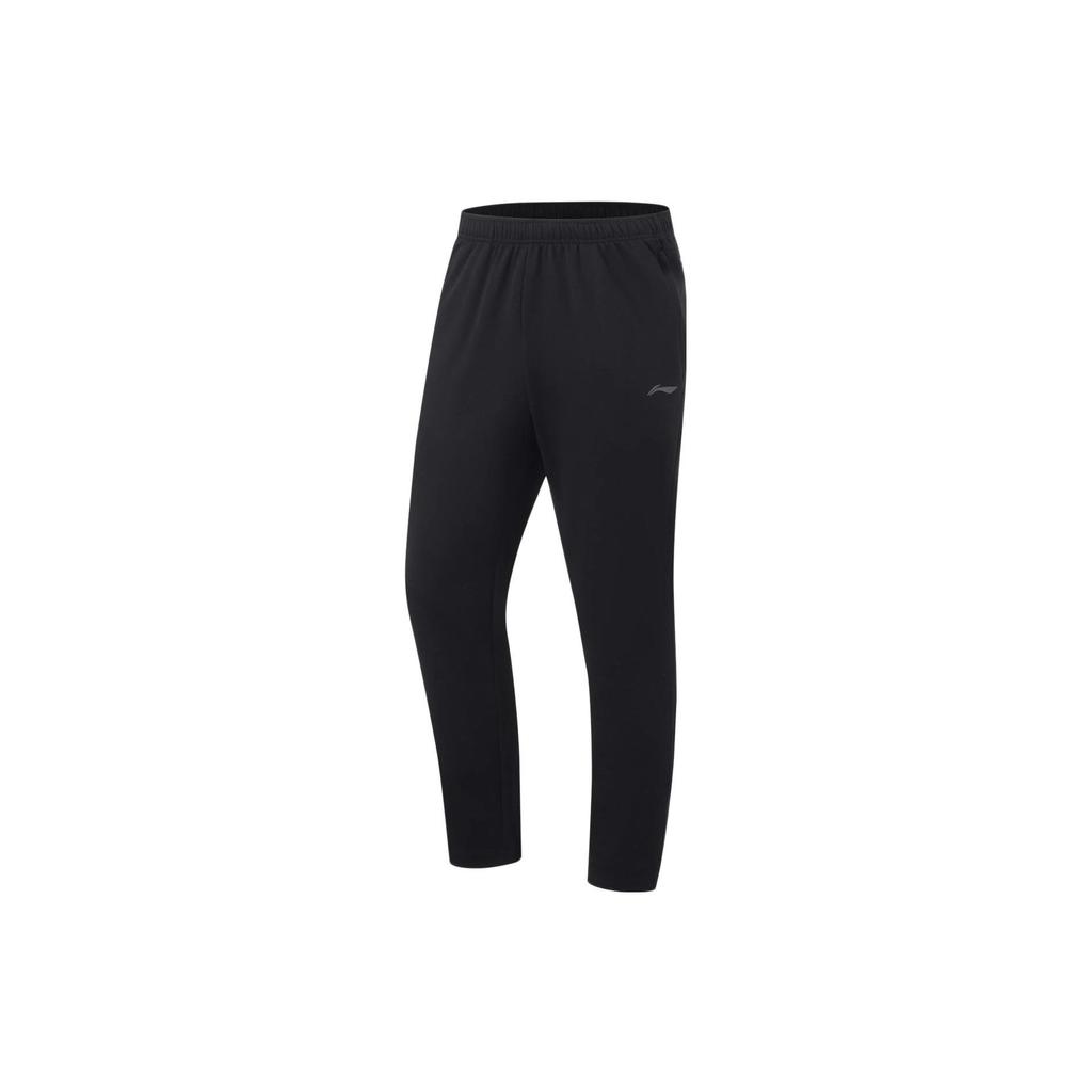 Li-Ning Спортивные брюки Fitness Series с логотипом и эластичной резинкой на талии, мужские плавки, черные AKLT289-1