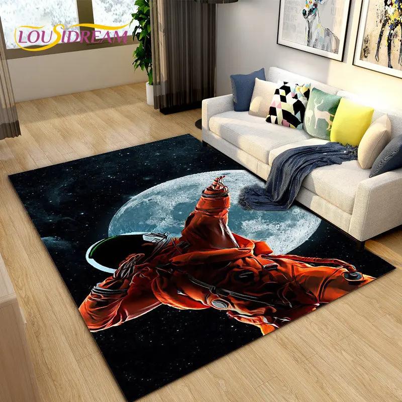 3D ковер с изображением космонавта и мультфильма, ковер для гостиной, детская спальня, диван, коврик для украшения, детский нескользящий напольный коврик