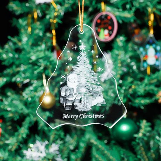 Зимние акриловые украшения Счастливого Рождества Подвесное украшение для рождественской елки Матовый крафт Подвеска для деревьев Окна Двери Декор