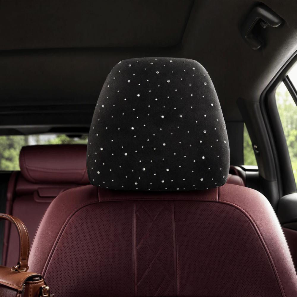 Universal Fit Rhinestone Car Headrest Pad Easy Installation Auto Head Pad Protector For Women