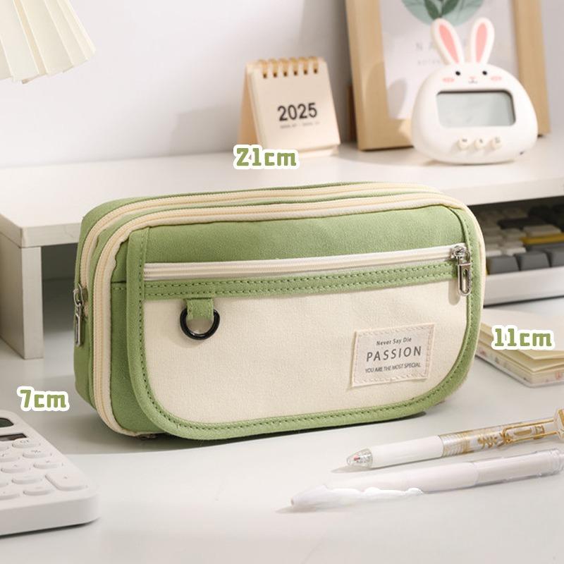Большая вместительная сумка для канцелярских принадлежностей из цветного холста, многофункциональная коробка для канцелярских принадлежностей, сумка для карандашей для студентов, простая сумка для хранения ручек
