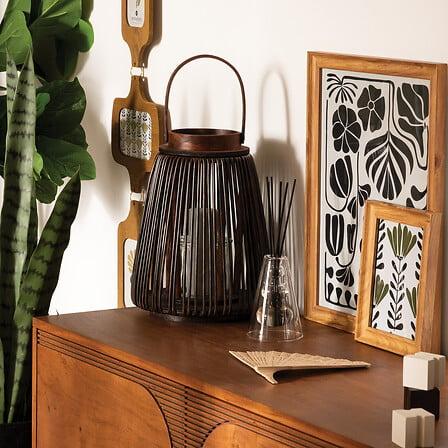 Hopia lantern 24x31 brown industrial/boho style