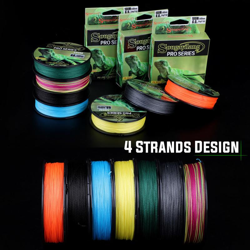 100M брендовая мультифиламентная леска, плетеная из 100% полиэтилена, рыболовные снасти от 12,12 до 57,1 фунтов, 100 м