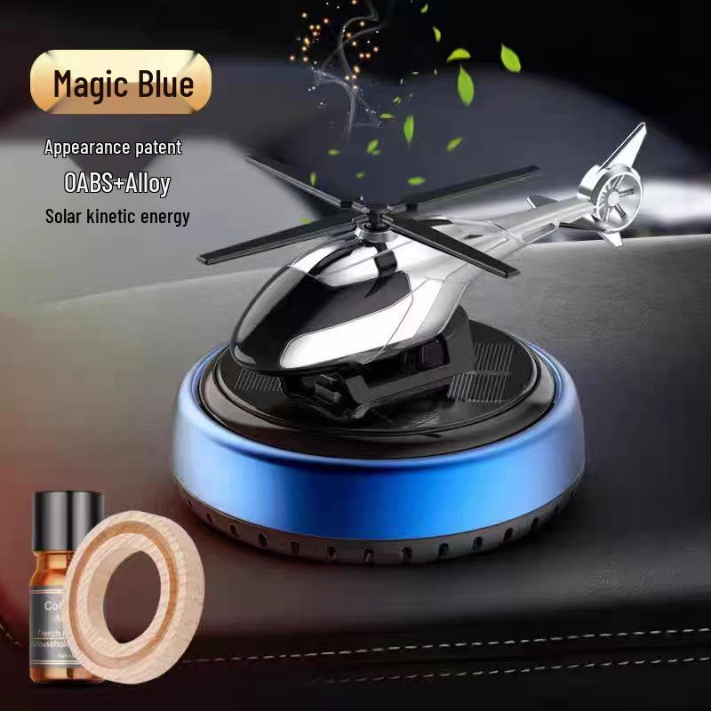 Вращающийся автомобильный освежитель воздуха в виде вертолета на солнечной батарее с датчиком освещенности